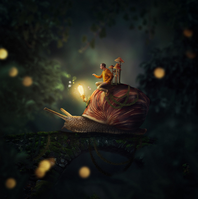 Autoportrait de Joel Robison intitulé Nightwatch in the garden