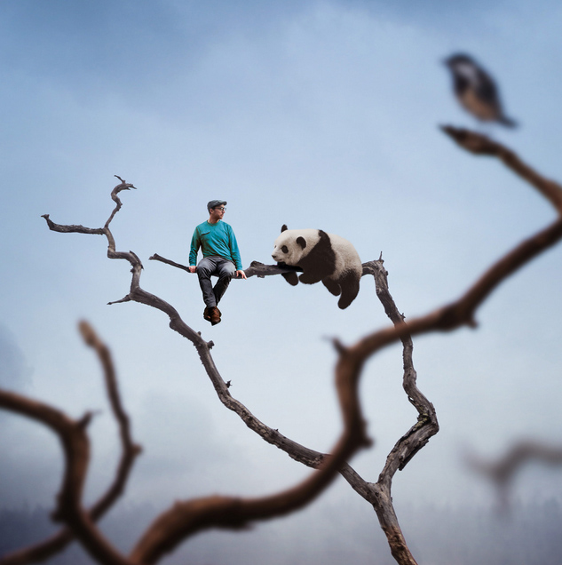 Autoportrait de Joel Robison intitulé Hanging in there